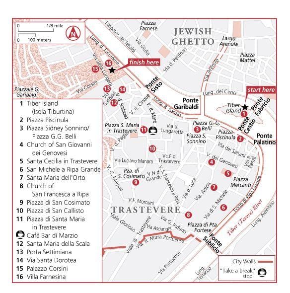 trastevere حي روما خريطة