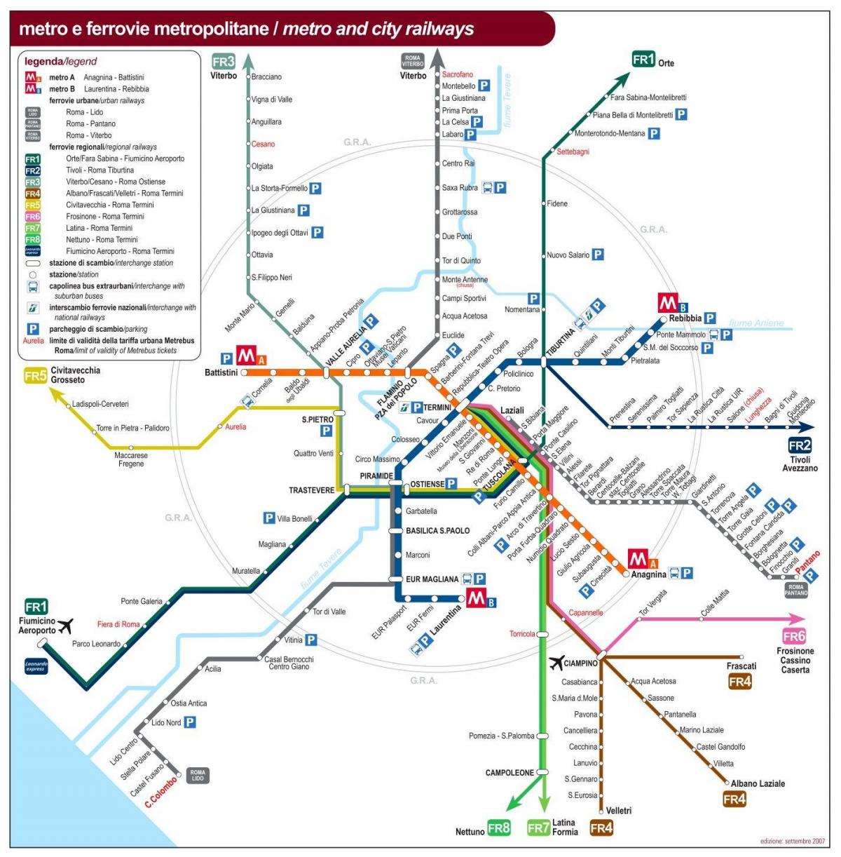 روما خريطة النقل العام