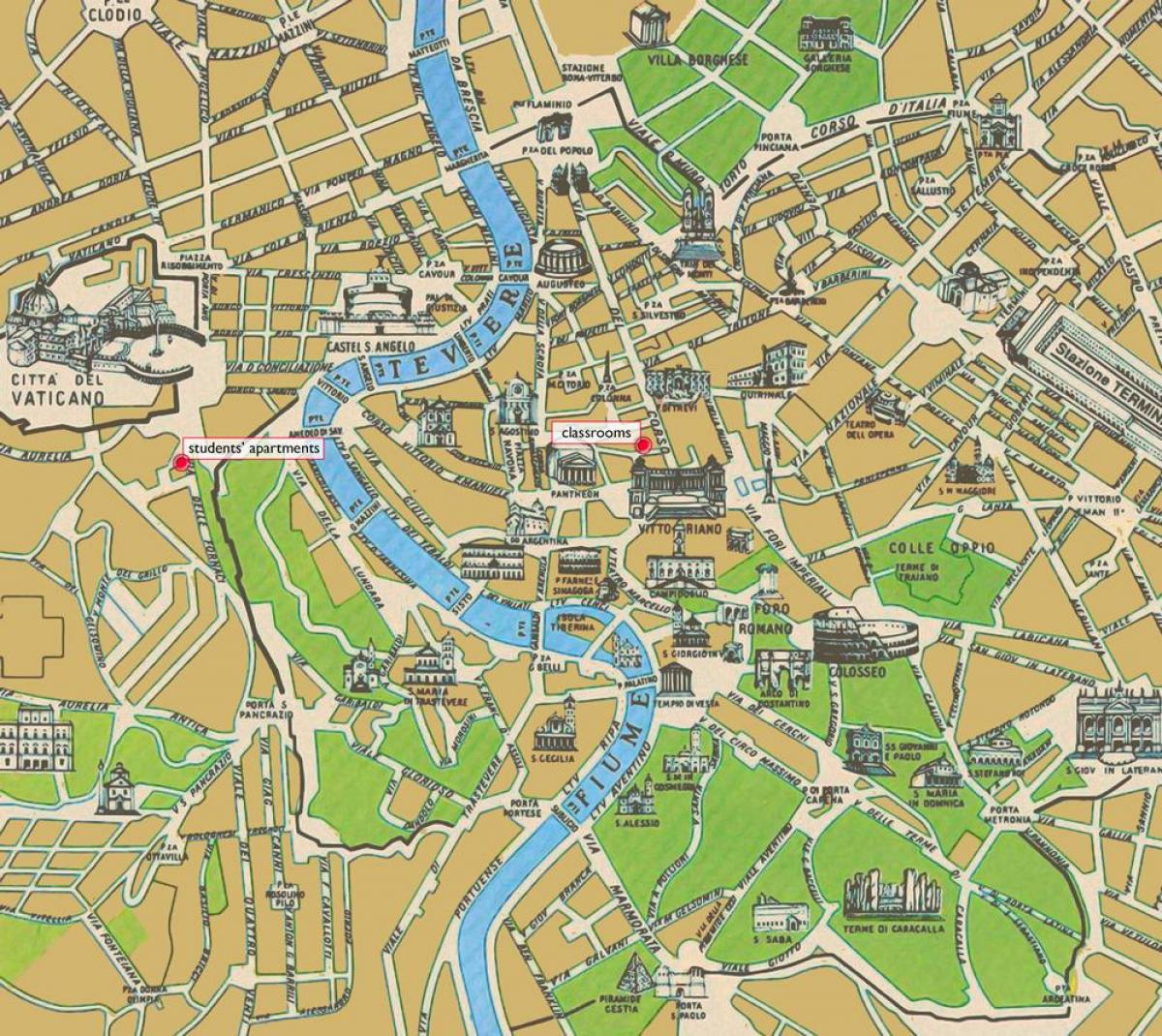خريطة مدينة روما التاريخي ، 