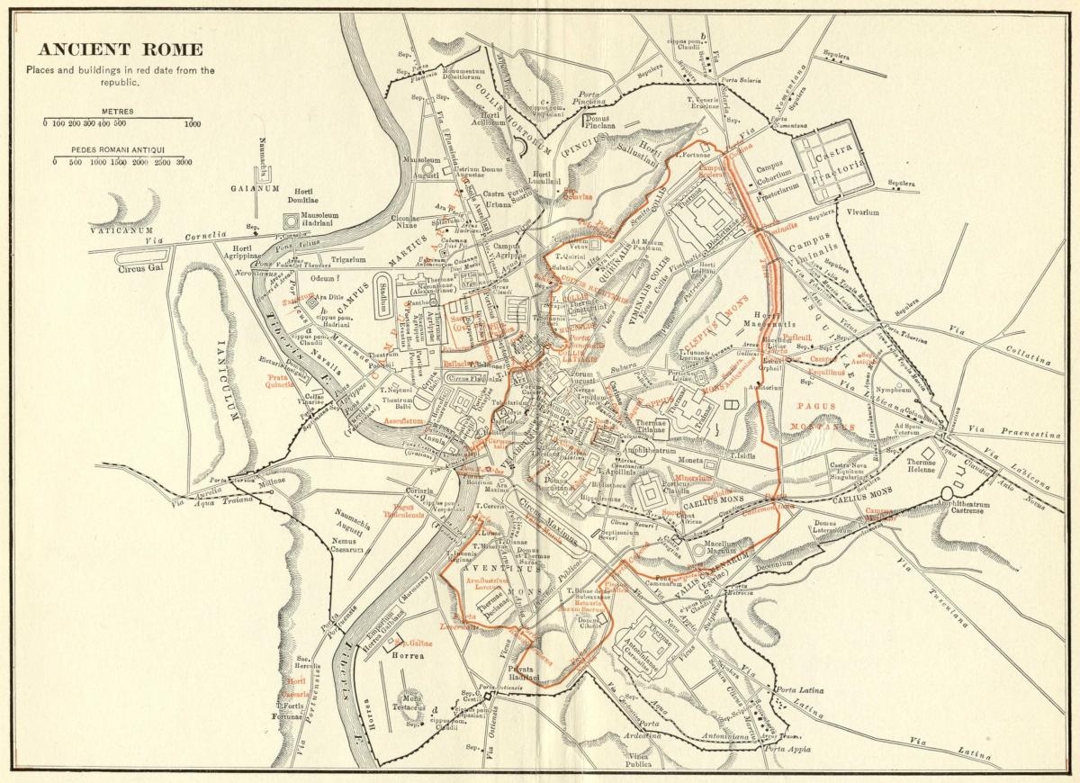 خريطة روما القديمة شارع 