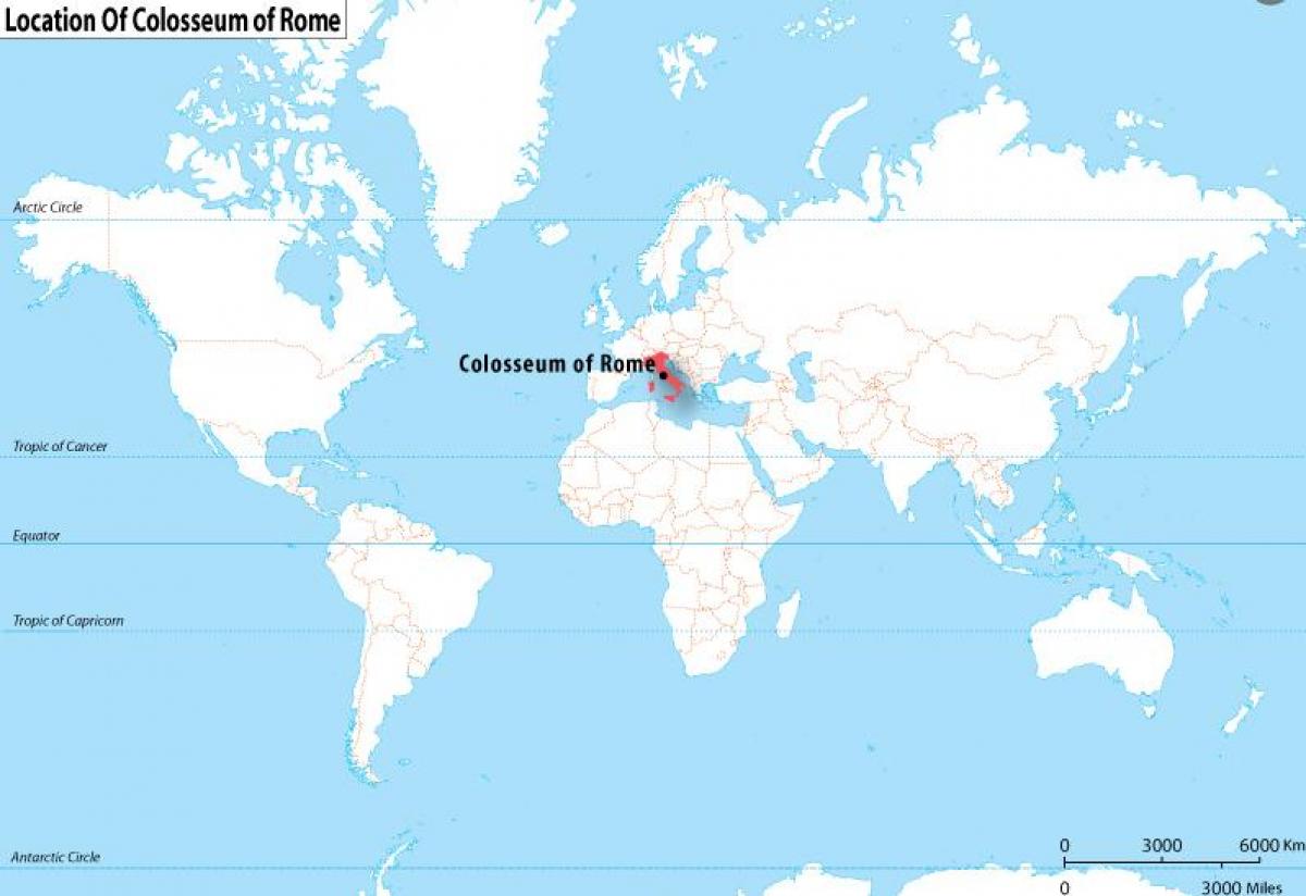 إيطاليا روما على خريطة العالم ، 