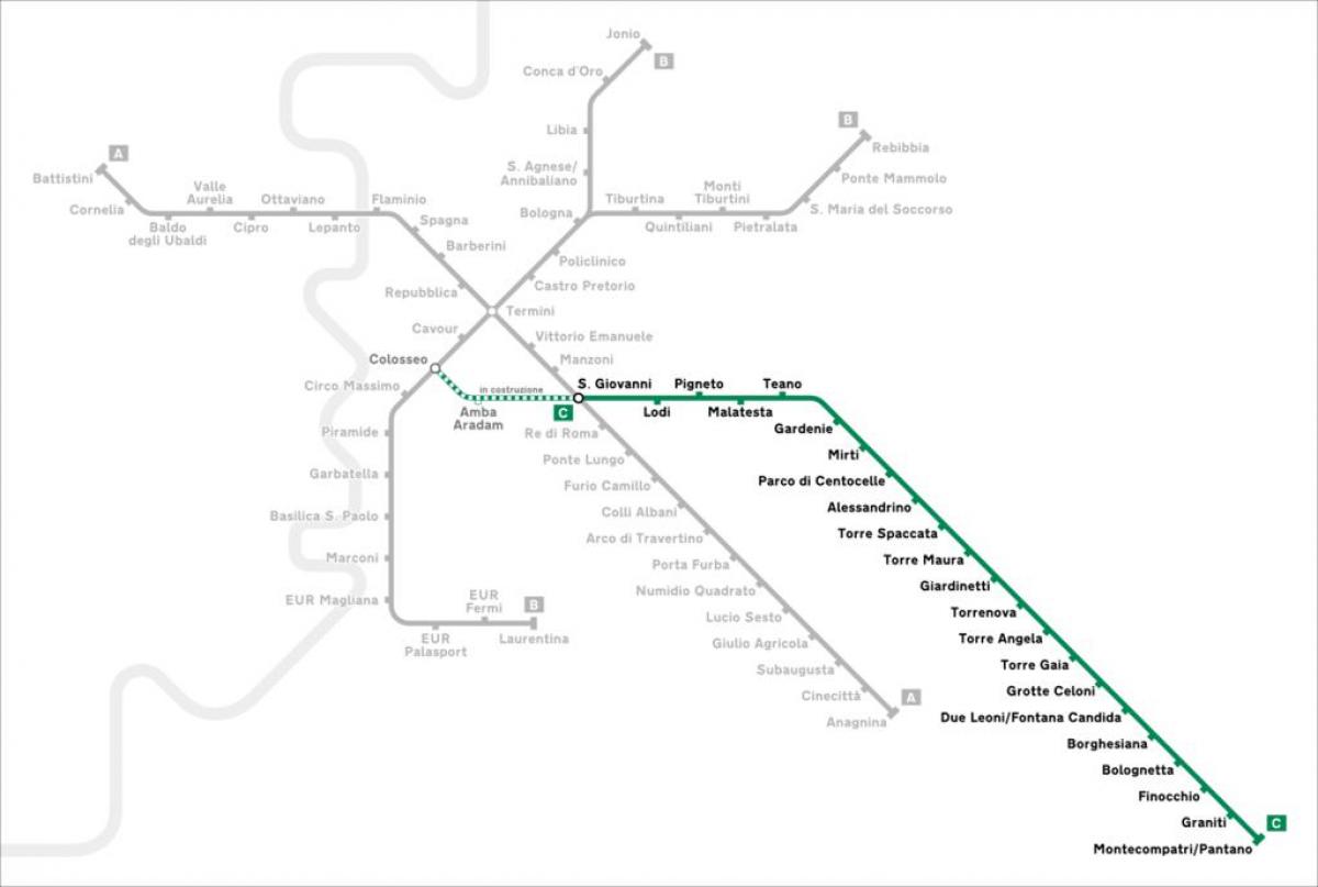 خريطة روما خط مترو ج