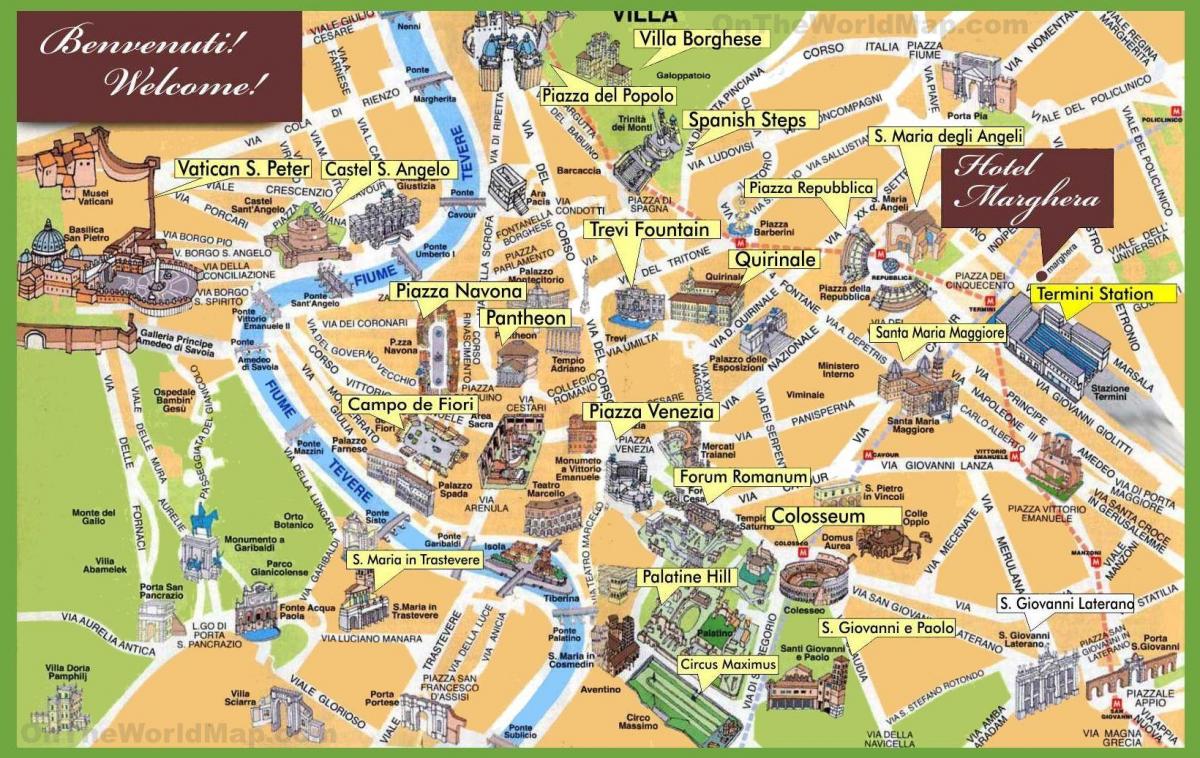 المعالم السياحية في روما خريطة
