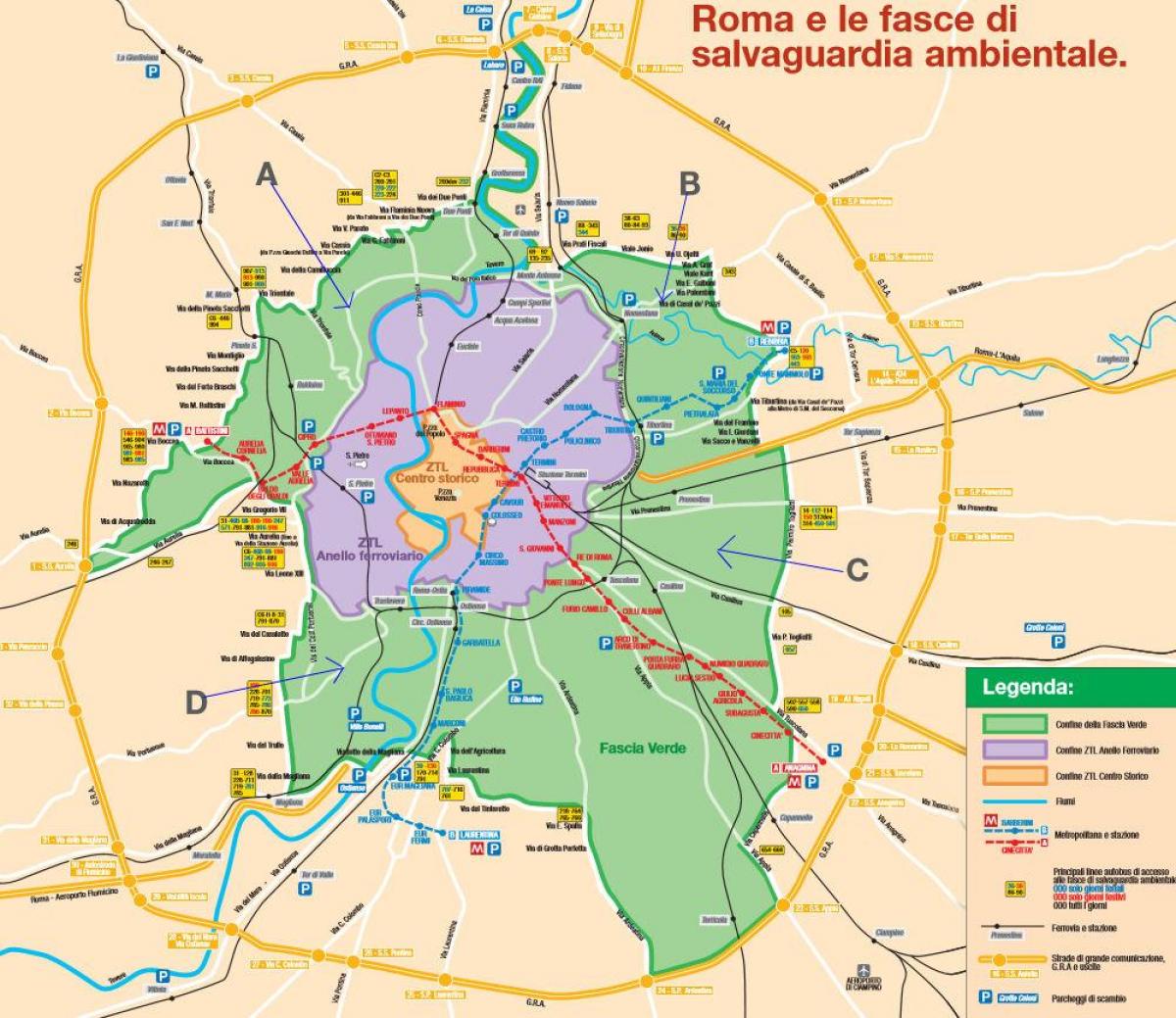 خريطة روما وقوف السيارات