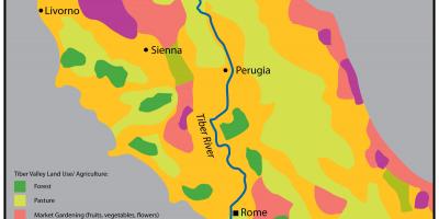 نهر التيبر في روما خريطة