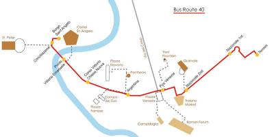 خريطة روما 40 حافلة الطريق