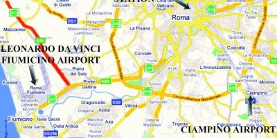 خريطة روما عرض المطارات